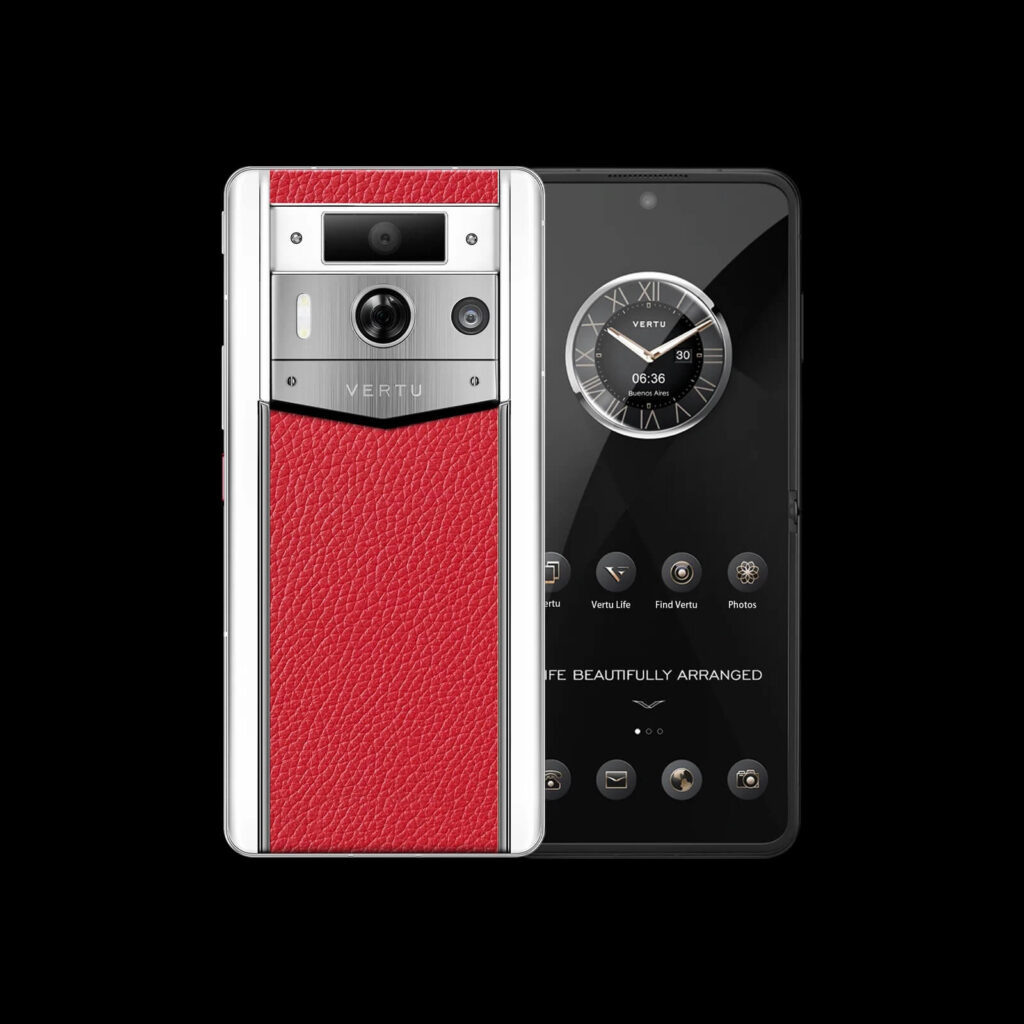 گوشی موبایل متاورتو نسل ۲ مدل WHITE CALFSKIN BERRY SILVER CASE