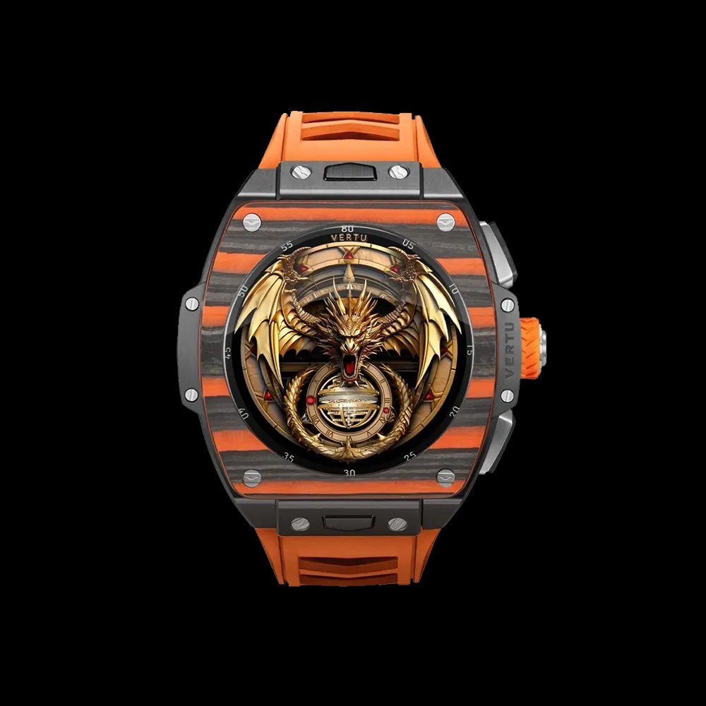 ساعت هوشمند گرندواچ ورتو مدل Black and Orange Carbon Fiber