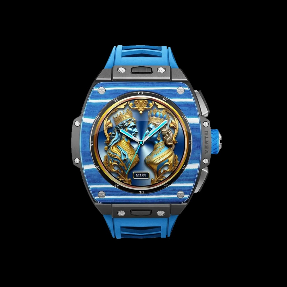 ساعت هوشمند گرندواچ ورتو مدل Blue and White Carbon Fiber - ورتو موبایل