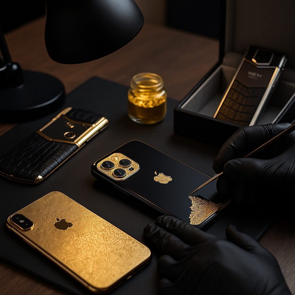 کاستوم گوشی آیفون و ورتو - طلاکوب و طراحی اختصاصی برای افراد خاص - ورتو موبایل