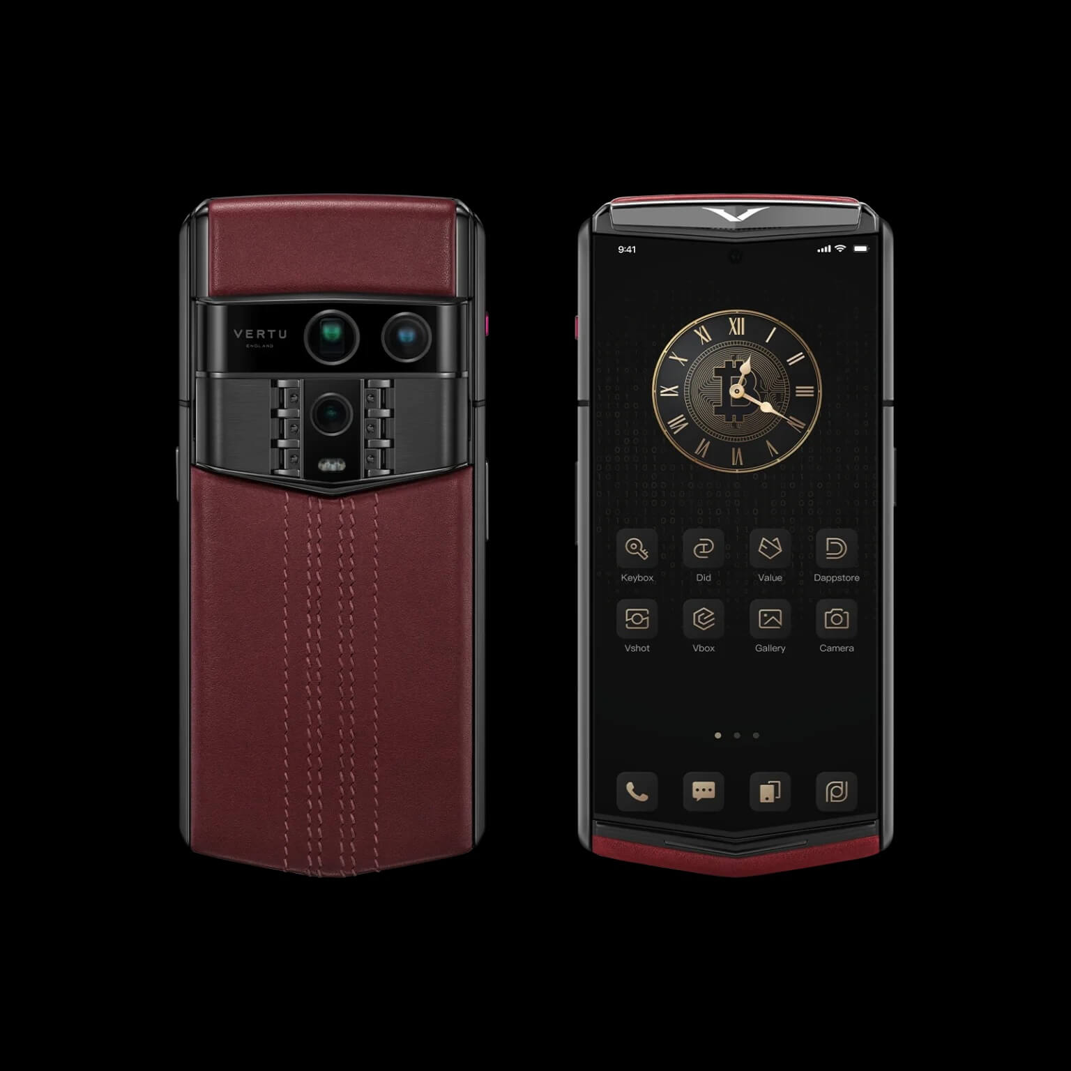 گوشی ایجنت کیو ورتو مدل Agent Q Calfskin Collector’s Edition Wine Red