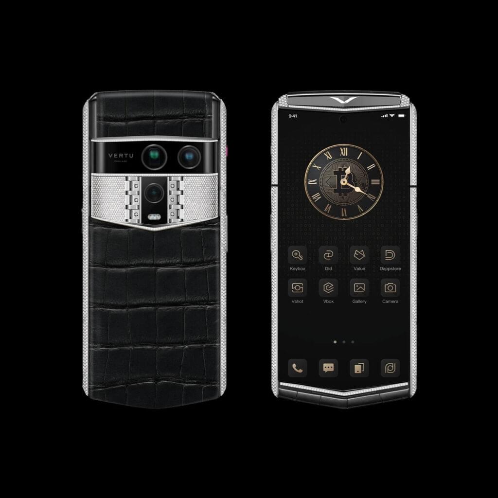 گوشی ایجنت کیو ورتو مدل Agent Q Alligator Silver & Full Diamond Collector’s Edition Iron Black