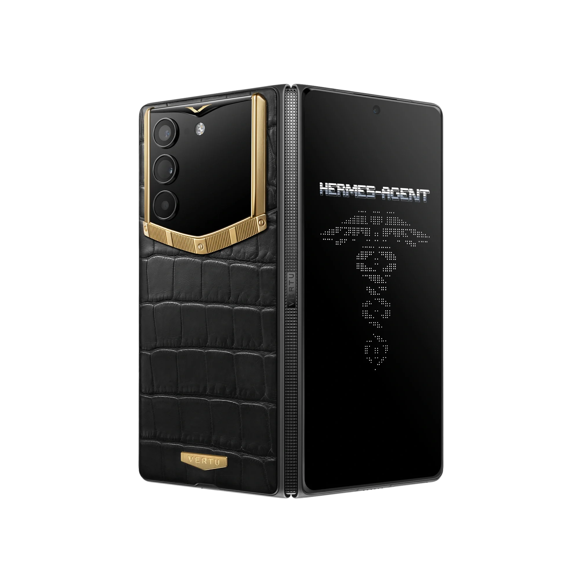 گوشی آلفا فولد ورتو پنج تکه طلا مدل AlphaFold Bespoke Alligator Skin Gold IV