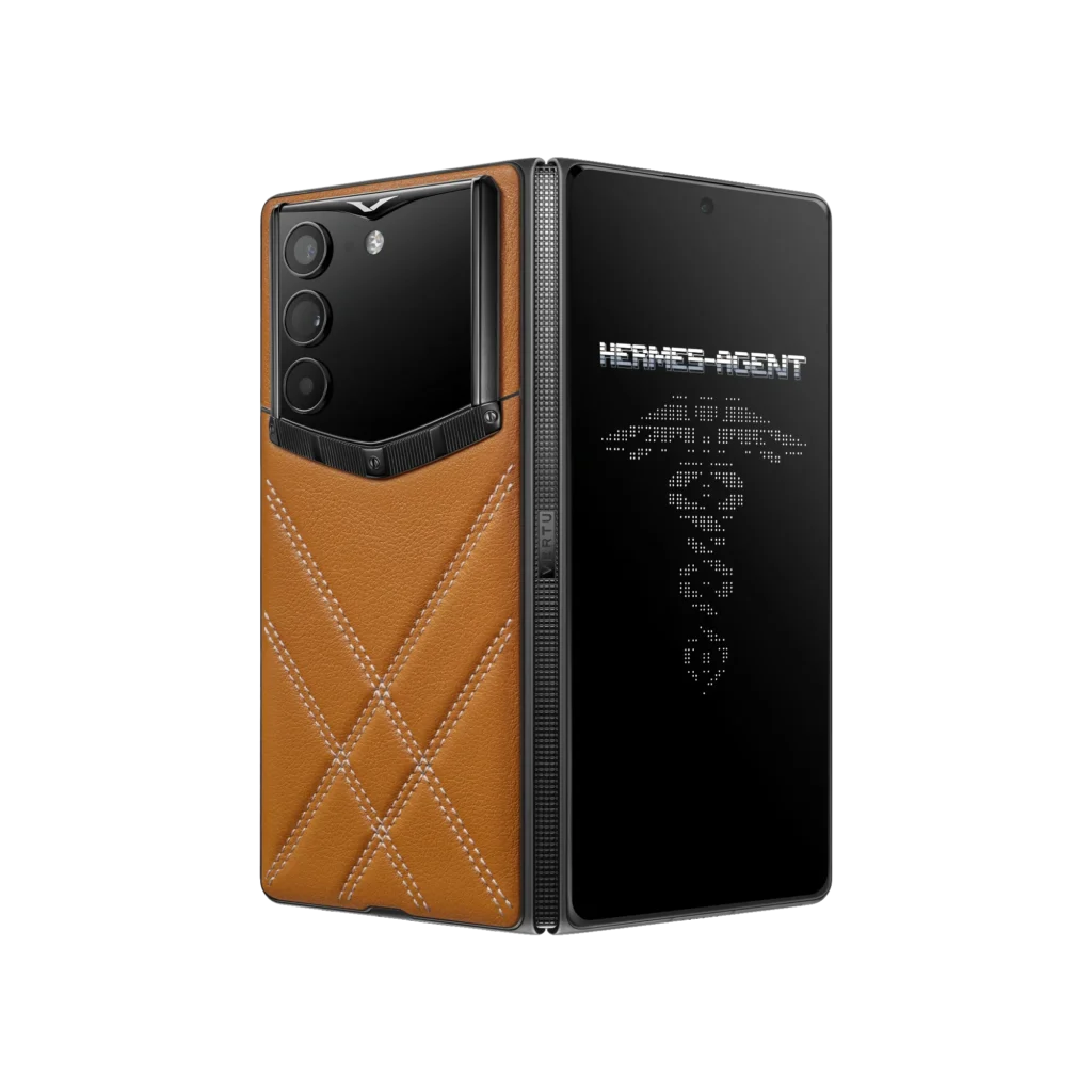 گوشی آلفا فولد ورتو مدل AlphaFold Stitched Calfskin Amber Brown