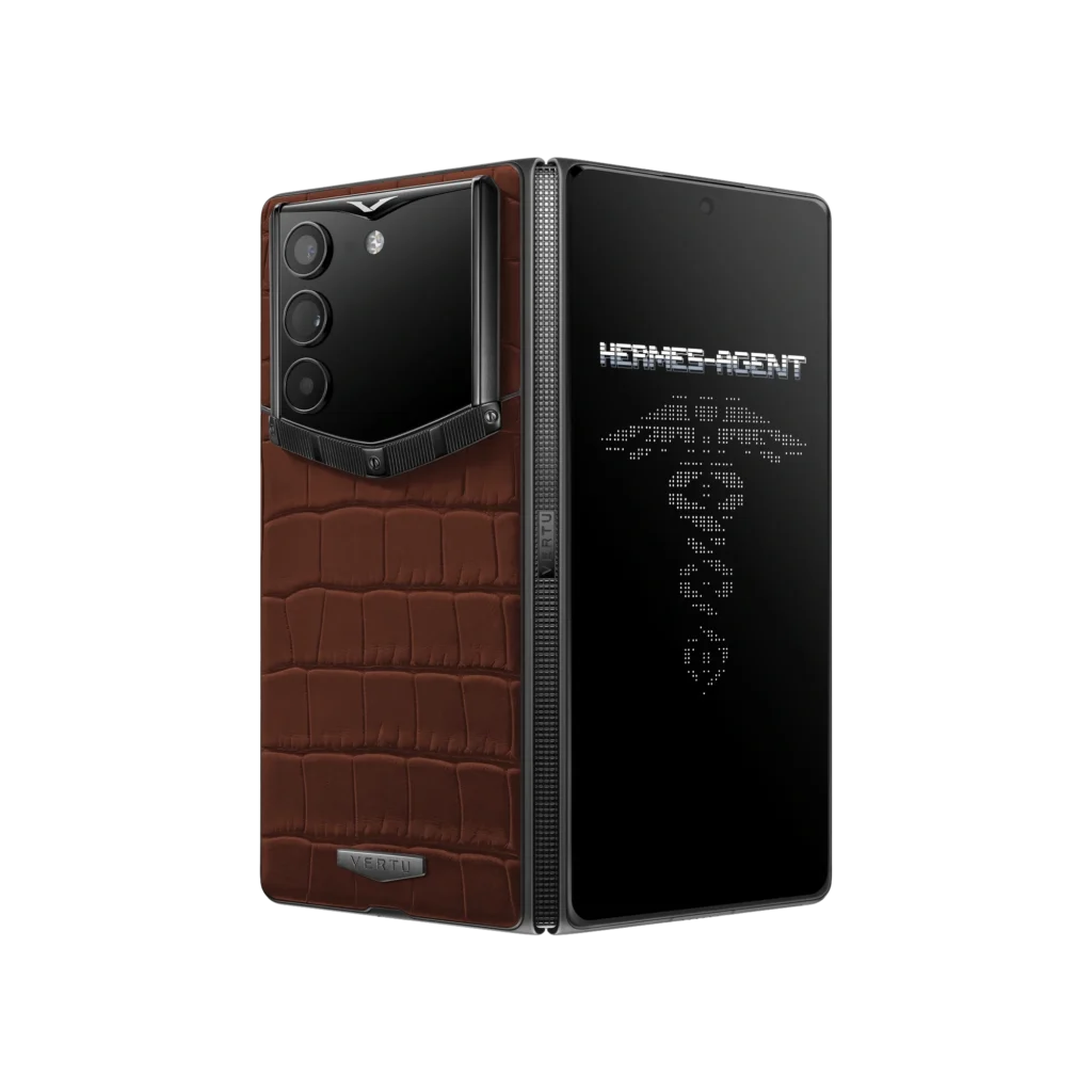 گوشی آلفا فولد ورتو مدل AlphaFold Alligator Skin Amber Brown